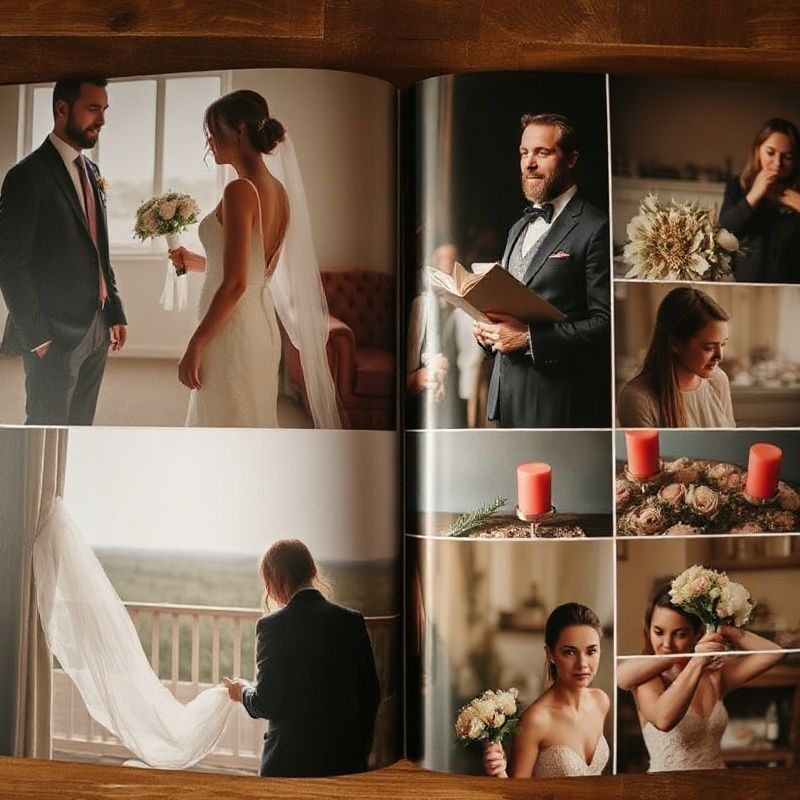 Editorial photography portfolio spread in a rose-warm palette