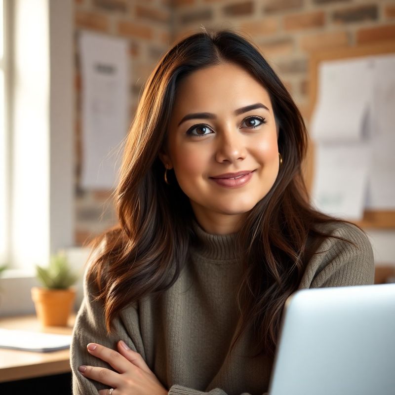 Professional headshot in a Toronto workspace in warm north light